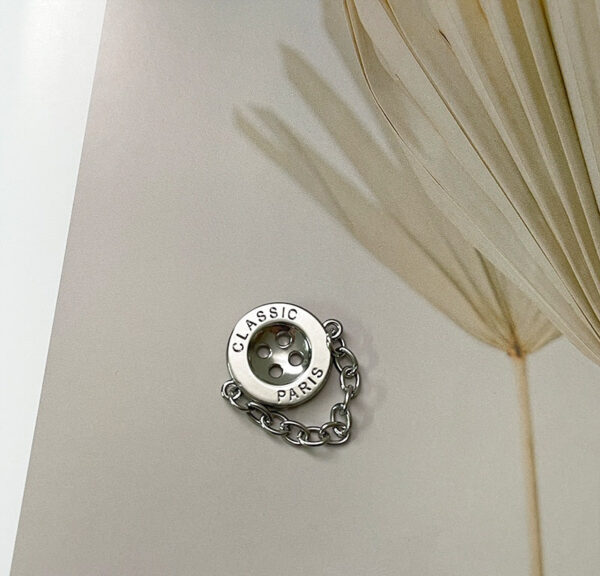 17/23mm Classic Paris Round Four-Hole Wide-Edge Movable Chain Metal Buttons 12PCS - Image 6