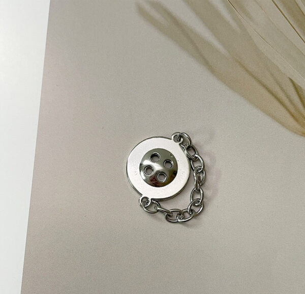 17/23mm Classic Paris Round Four-Hole Wide-Edge Movable Chain Metal Buttons 12PCS - Image 4
