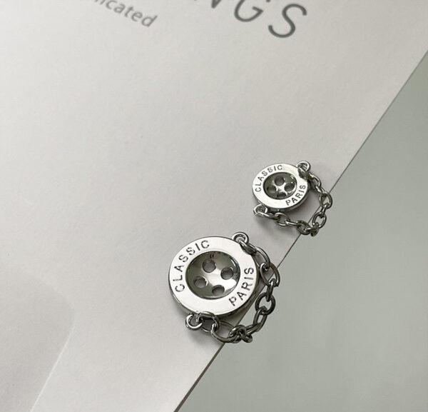 17/23mm Classic Paris Round Four-Hole Wide-Edge Movable Chain Metal Buttons 12PCS - Image 3