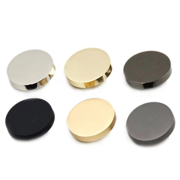 9-30mm Round Mirror-Finish Metal Flat Sewing Buttons with Shanks