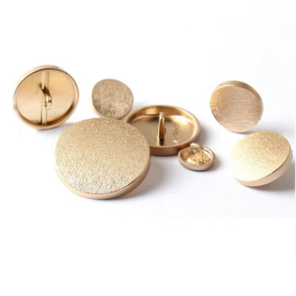 15-25mm Golden Round Frosted Curved Metal Shank Buttons for Coats Jackets 20pcs - Image 2