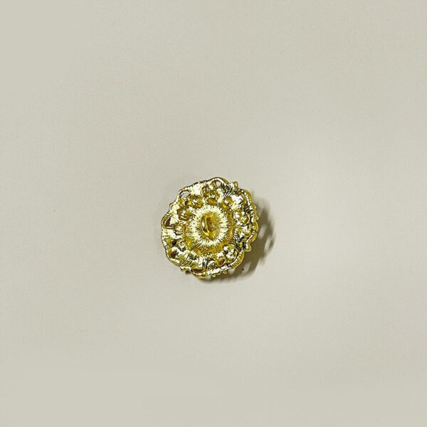26mm Golden Hollow Metal Buttons with Green Gemstones and Diamond 10PCS - Image 2