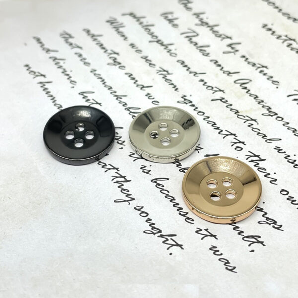 11.5-25mm Round Four-Hole Wide-Edge Metal Buttons for Shirt Cufflinks,Coats,Knitwear - Image 3