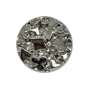 18/23mm Round Convex Metal Sewing Buttons with Playing Card Patterns 20pcs
