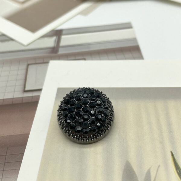 18/23/25mm Round Metal Buttons with White Black Red Crystal Rhinestones 50 Pack - Image 7