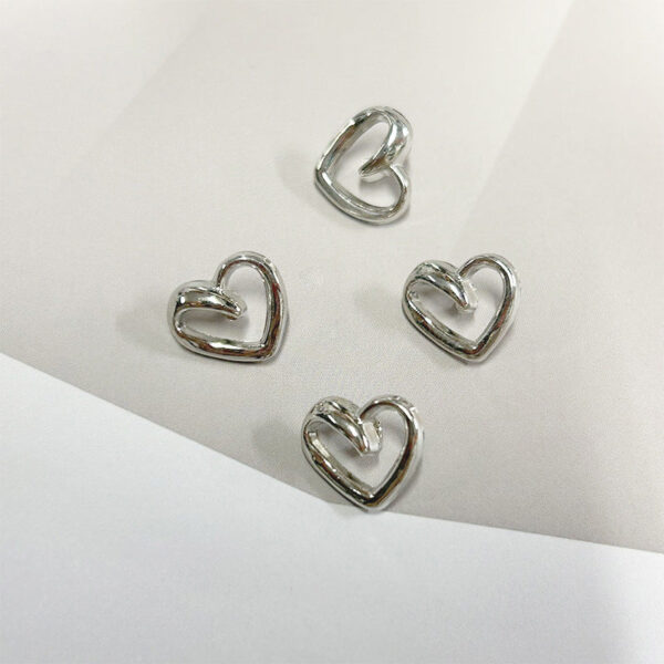 13mm Golden and Silver Metal Heart-Shaped Shirt Buttons with High Shanks 40pcs - Image 4