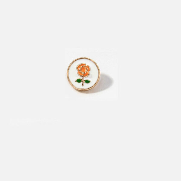 12.5mm Vintage Round White Rose Oil-Painted Metal Buttons for Shirts Sweaters 20pcs - Image 5