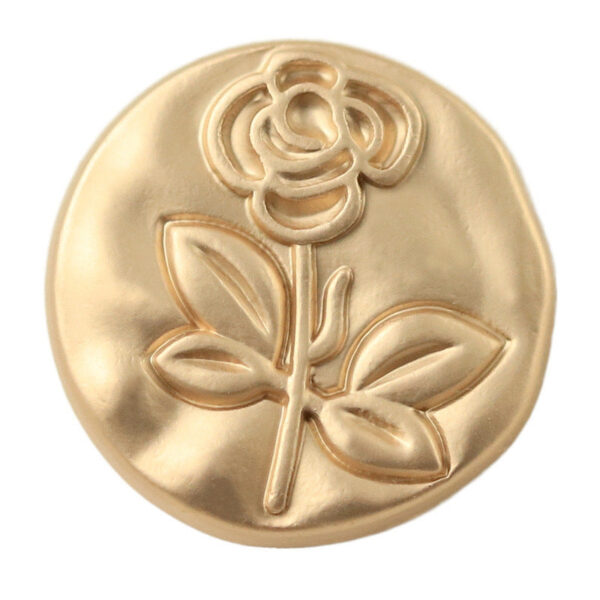 18-23mm Vintage Round Sand Gold Rose Embossed Metal Buttons with Shanks 12pcs