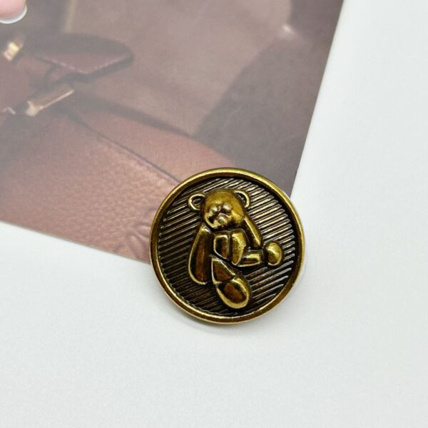 15-23mm Gold Silver 3D Teddy Bear Decorative Metal Buttons with Shanks 20pcs - Image 6