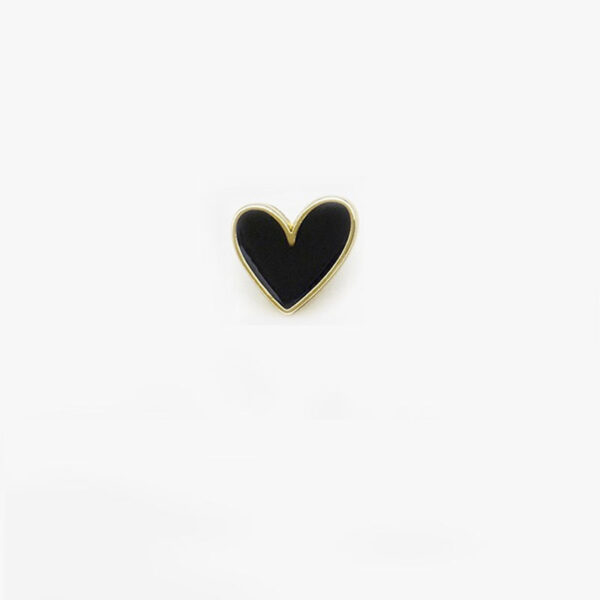 12.5mm Black White Heart-Shaped Oil-Painted Metal Buttons for Shirt Cuffs 40pcs - Image 4