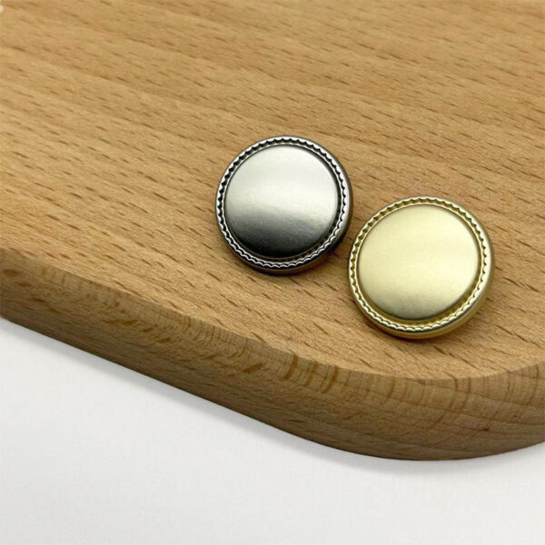 18/20/23mm Serrated Edge Matte Gold Silver Round Metal Shank Buttons for Coats 20pcs - Image 2