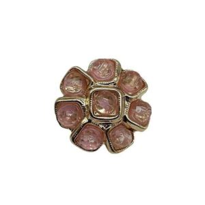 Pink White Black Crystal Flower Metal Buttons for Women's Coats Dresses 6pcs