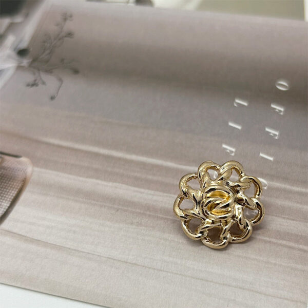 12.5-25mm Gold Silver Gun-black Vintage Hollow Floral Metal Buttons 30pcs - Image 3