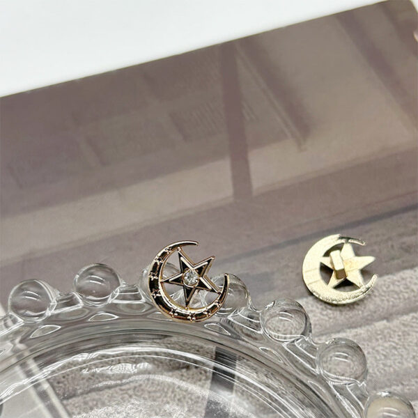 13mm Gold Silver Hollow Moon Diamond Star Metal Buttons for Knit Cardigans Shirts 20PCS - Image 3