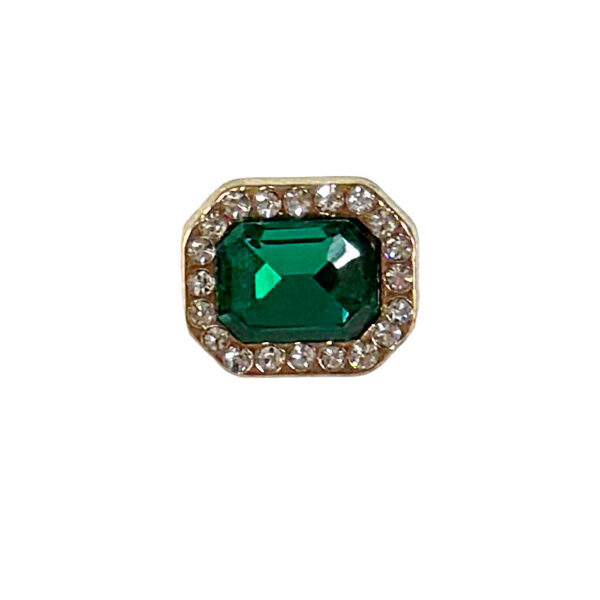 12mm Square Gemstone Diamond-Encrusted Metal Buttons for Shirt Cuffs 50 Pack - Image 3