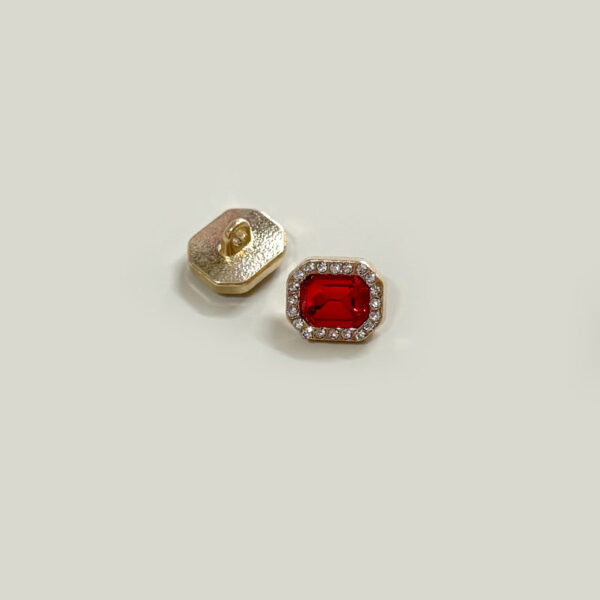 12mm Square Gemstone Diamond-Encrusted Metal Buttons for Shirt Cuffs 50 Pack - Image 7