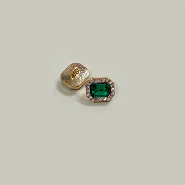 12mm Square Gemstone Diamond-Encrusted Metal Buttons for Shirt Cuffs 50 Pack - Image 4
