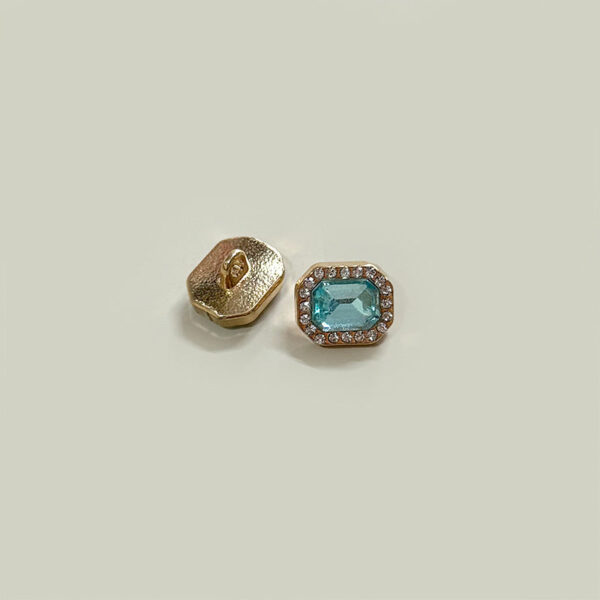 12mm Square Gemstone Diamond-Encrusted Metal Buttons for Shirt Cuffs 50 Pack - Image 11