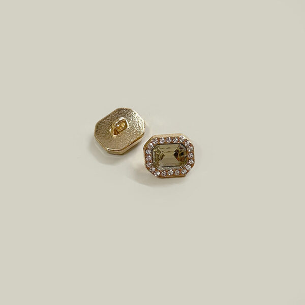 12mm Square Gemstone Diamond-Encrusted Metal Buttons for Shirt Cuffs 50 Pack - Image 12