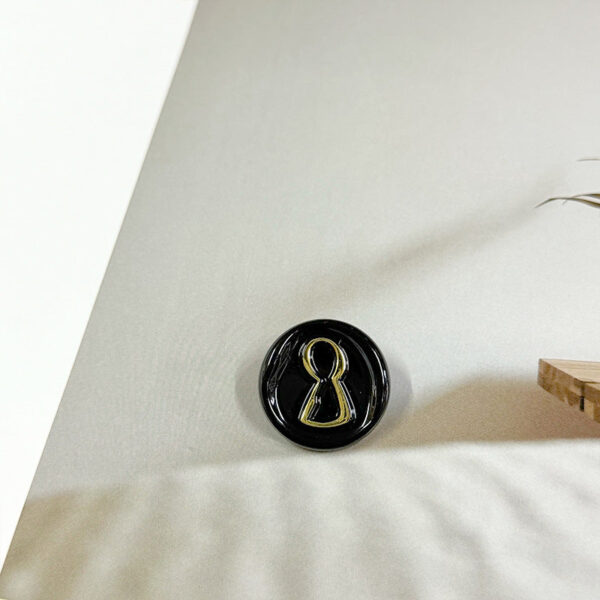 23mm Round Metal Buttons with Golden-Lined Miniature Figures and Shanks 50pcs - Image 5