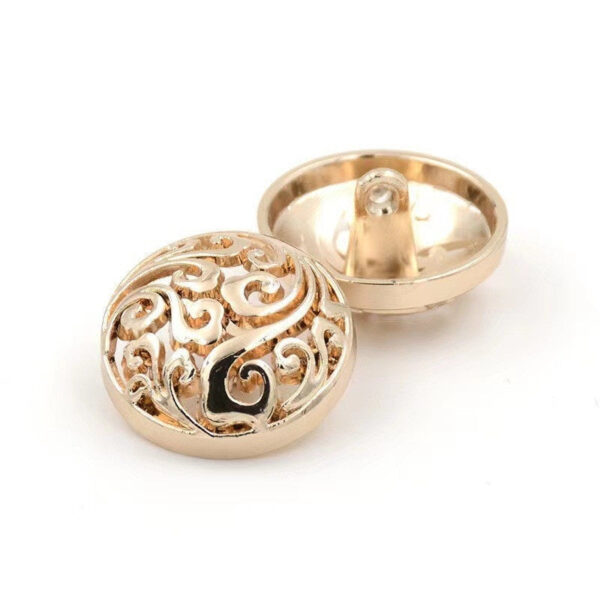 12-25mm Vintage Chinese Palace Style Metal Hollow Cloud Buttons with Shanks 50pcs - Image 2