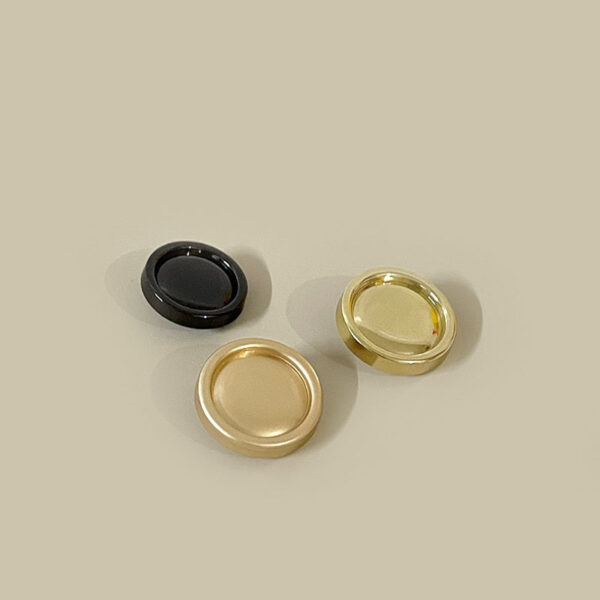 15-25mm Gold and Gunmetal Concave Round Metal Buttons with Shanks 50pcs - Image 3