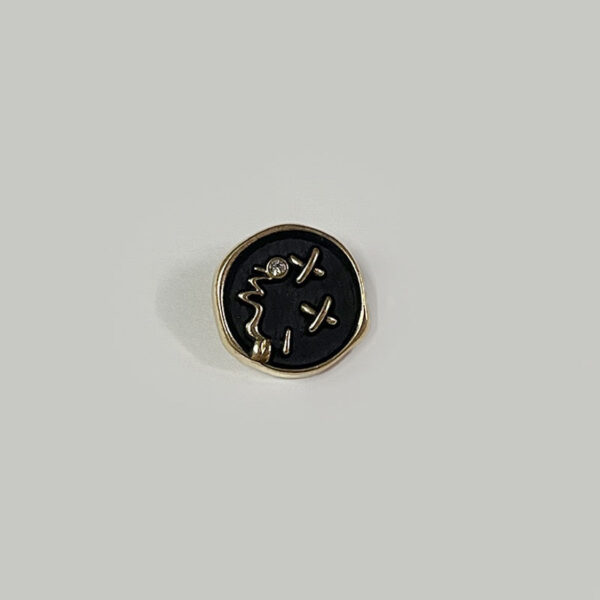 18/23mm Unique Smiley Face Black Metal Buttons with Alloy High Shanks 50pcs - Image 3
