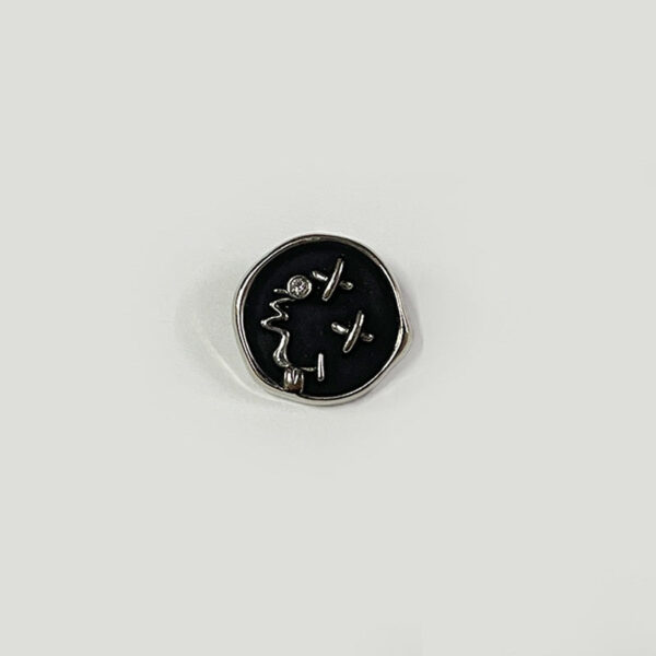18/23mm Unique Smiley Face Black Metal Buttons with Alloy High Shanks 50pcs - Image 4