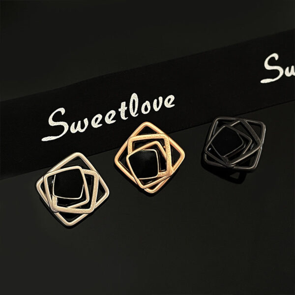 18/23/25mm Metal Hollow Simple Square Buttons with Enamel Rhinestones 50pcs - Image 2