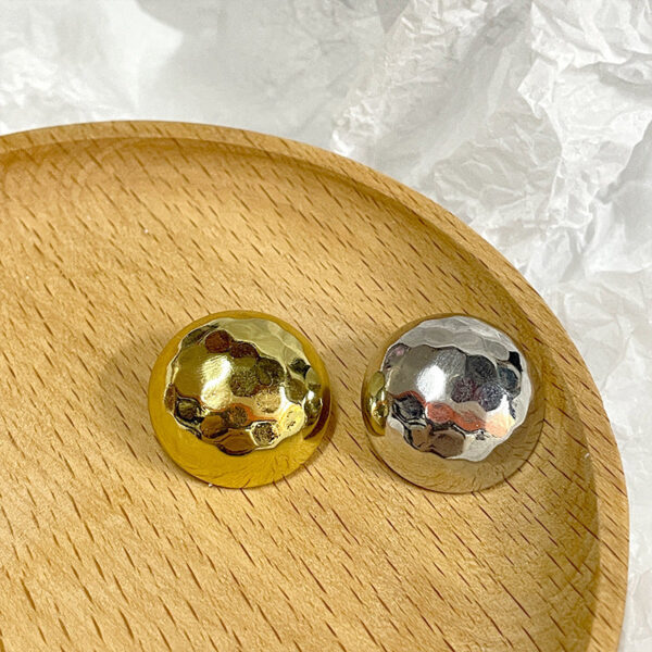 Mushroom-Shaped Gold and Silver Shiny Metal Buttons with Shanks 50pcs - Image 2