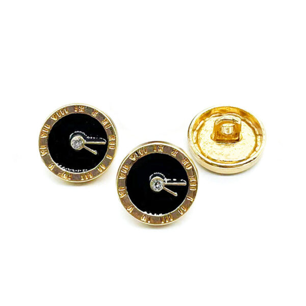 12mm Round Clock Diamond and Enameled Metal Buttons for Shirt Cuffs 100 Pack - Image 5