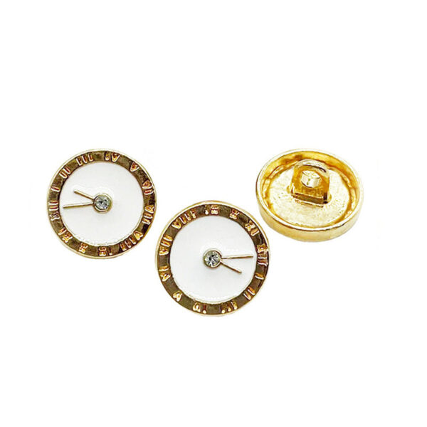 12mm Round Clock Diamond and Enameled Metal Buttons for Shirt Cuffs 100 Pack - Image 6
