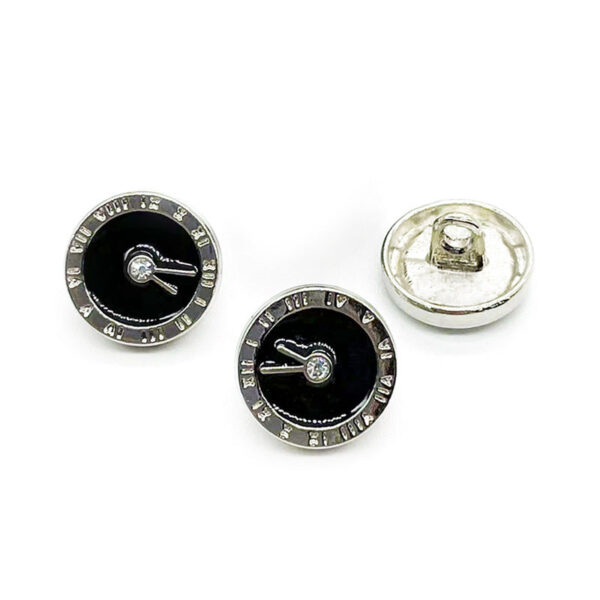 12mm Round Clock Diamond and Enameled Metal Buttons for Shirt Cuffs 100 Pack - Image 7