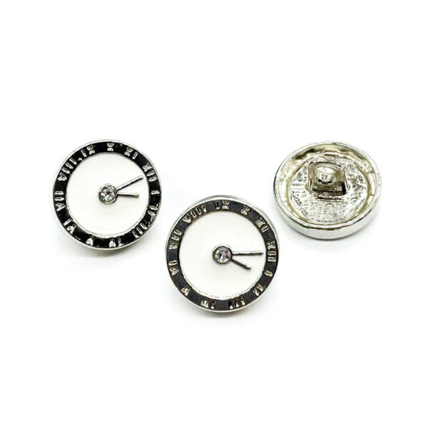 12mm Round Clock Diamond and Enameled Metal Buttons for Shirt Cuffs 100 Pack - Image 8