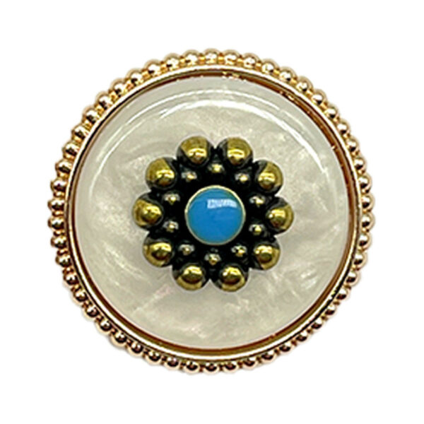 16/23/24.5mm Round Vintage Plum Blossom Pattern Metal Shank Buttons 50pcs - Image 2