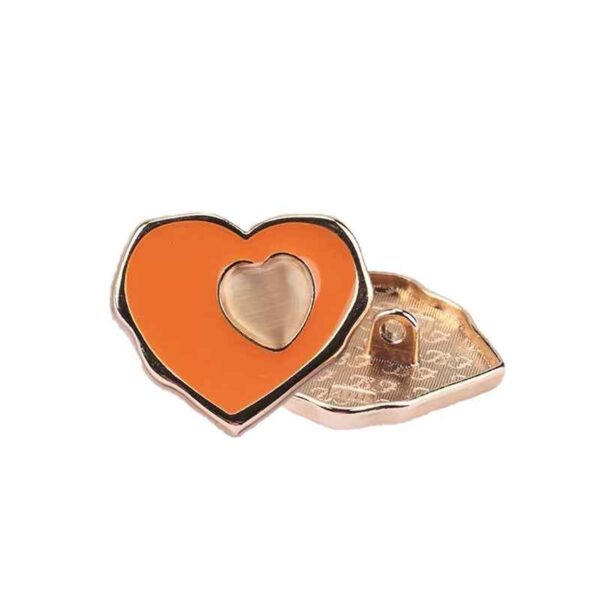 18/23/25mm Metal Heart-shaped Sewing Buttons Colorful Cat's Eye Stone 50 Pack