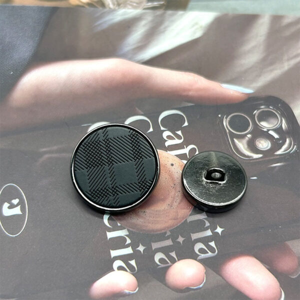15/20mm Laser-Engraved Resin Twill Metal Buttons with Shanks 50pcs - Image 3