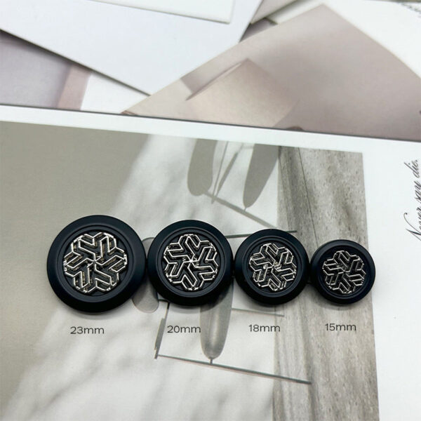 15/18/20/23mm Metal Resin Hand Sewing Buttons Snowflake Texture 50pcs - Image 5