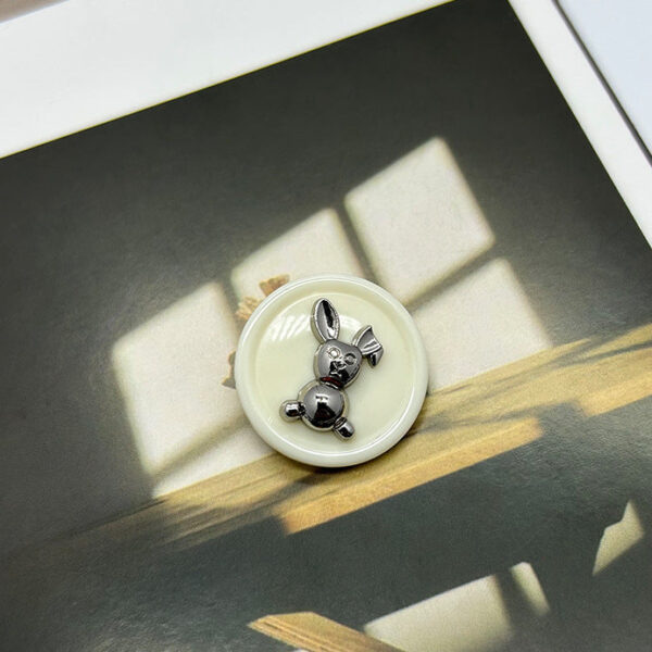 17.5/21mm Rabbit Round Metal Resin Alloy Dual-Tone Buttons 50pcs - Image 5