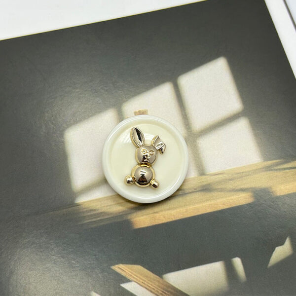 17.5/21mm Rabbit Round Metal Resin Alloy Dual-Tone Buttons 50pcs - Image 4