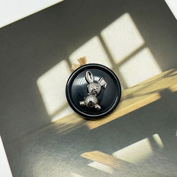 17.5/21mm Rabbit Round Metal Resin Alloy Dual-Tone Buttons 50pcs - Image 7