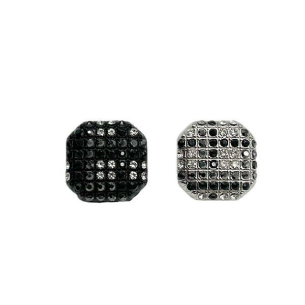 Square Metal Shank Buttons Starry Sky Diamond-Studded for Coats 50pcs