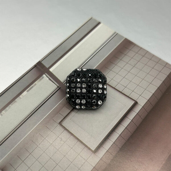 Square Metal Shank Buttons Starry Sky Diamond-Studded for Coats 50pcs - Image 3