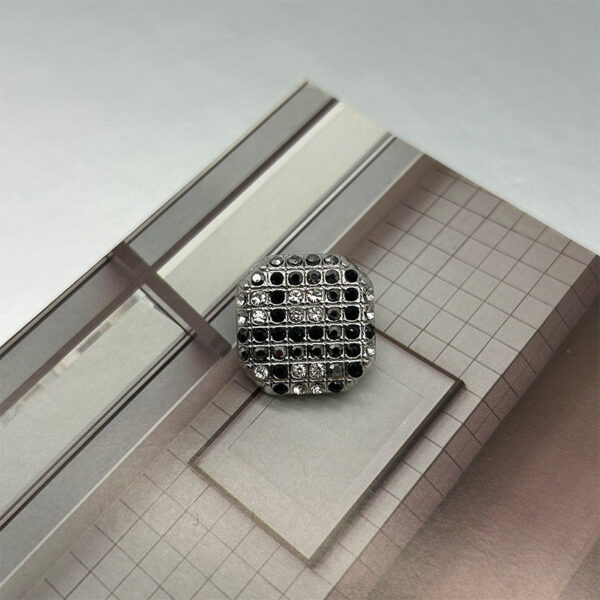 Square Metal Shank Buttons Starry Sky Diamond-Studded for Coats 50pcs - Image 4