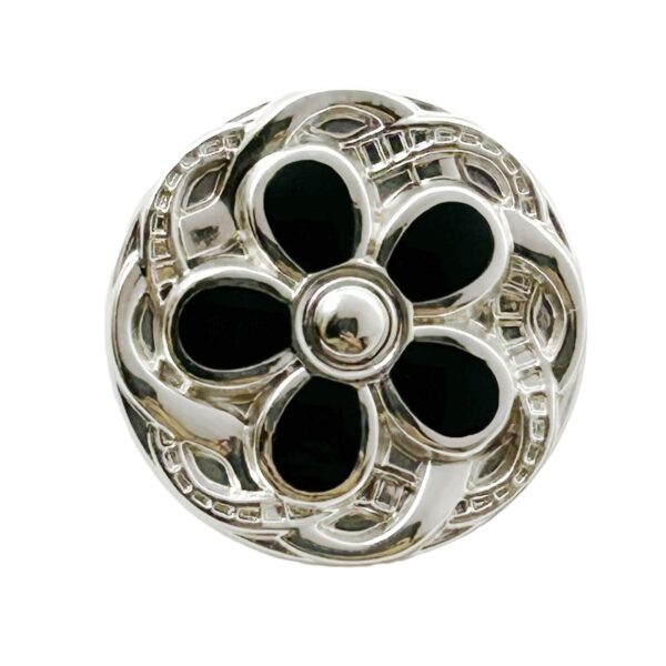 18/20/23mm Vintage Lace Round Flower Enameled Metal Buttons 48 Pack - Image 2