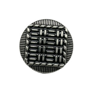 Vintage Metal Buttons Round Exterior and Square Interior Striped 50pcs