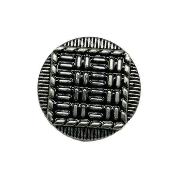 Vintage Metal Buttons Round Exterior and Square Interior Striped 50pcs