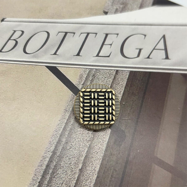 Vintage Metal Buttons Round Exterior and Square Interior Striped 50pcs - Image 4