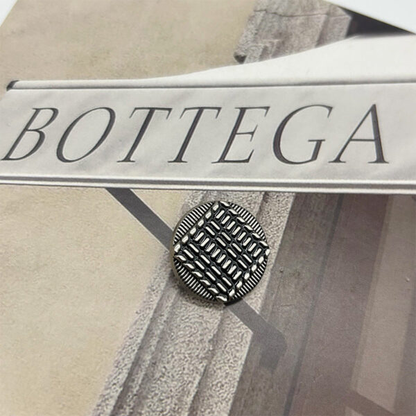 Vintage Metal Buttons Round Exterior and Square Interior Striped 50pcs - Image 5