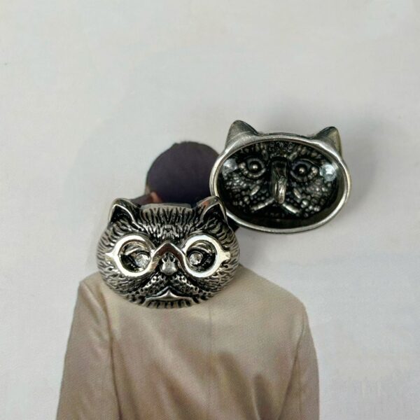 18/23mm Antique Gold and Silver Cat Head-Shaped Metal Sewing Buttons 50pcs - Image 4
